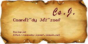 Csanády József névjegykártya