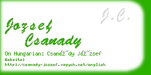 jozsef csanady business card